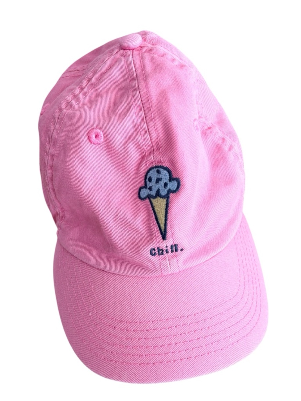 Life is Good Pink Ice Cream Embroidered Baseball Dad Hat